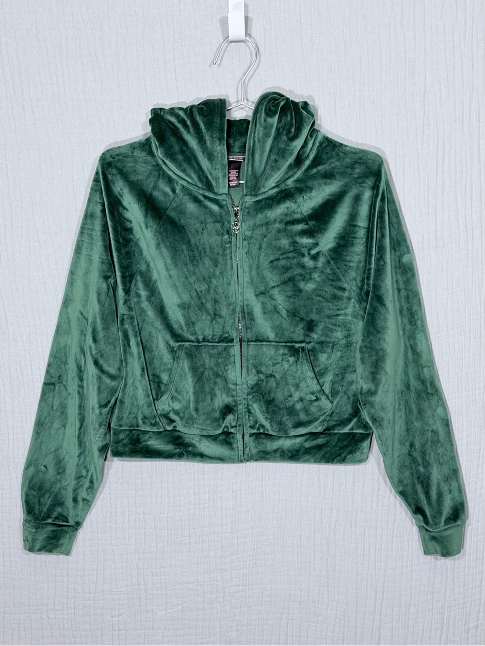 💚 Victoria's Secret | Emerald Velour Zip Hoodie | XS